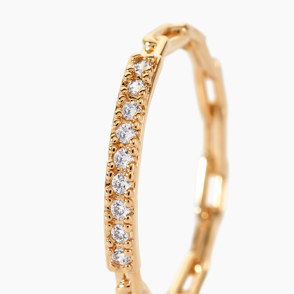 Bague Grady Plaqu&eacute; Or Jaune Oxyde De Zirconium - Bagues avec pierre Femme | Histoire d&rsquo;Or
