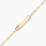 Bracelet Identit&eacute; Fanelia Maille Marine Or Bicolore - Bracelets Communion Enfant | Histoire d&rsquo;Or