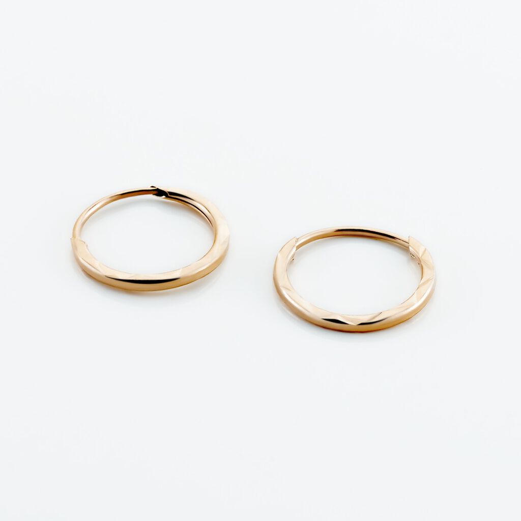 Créoles Valerina Or Rose - Boucles d'oreilles créoles Femme | Histoire d’Or