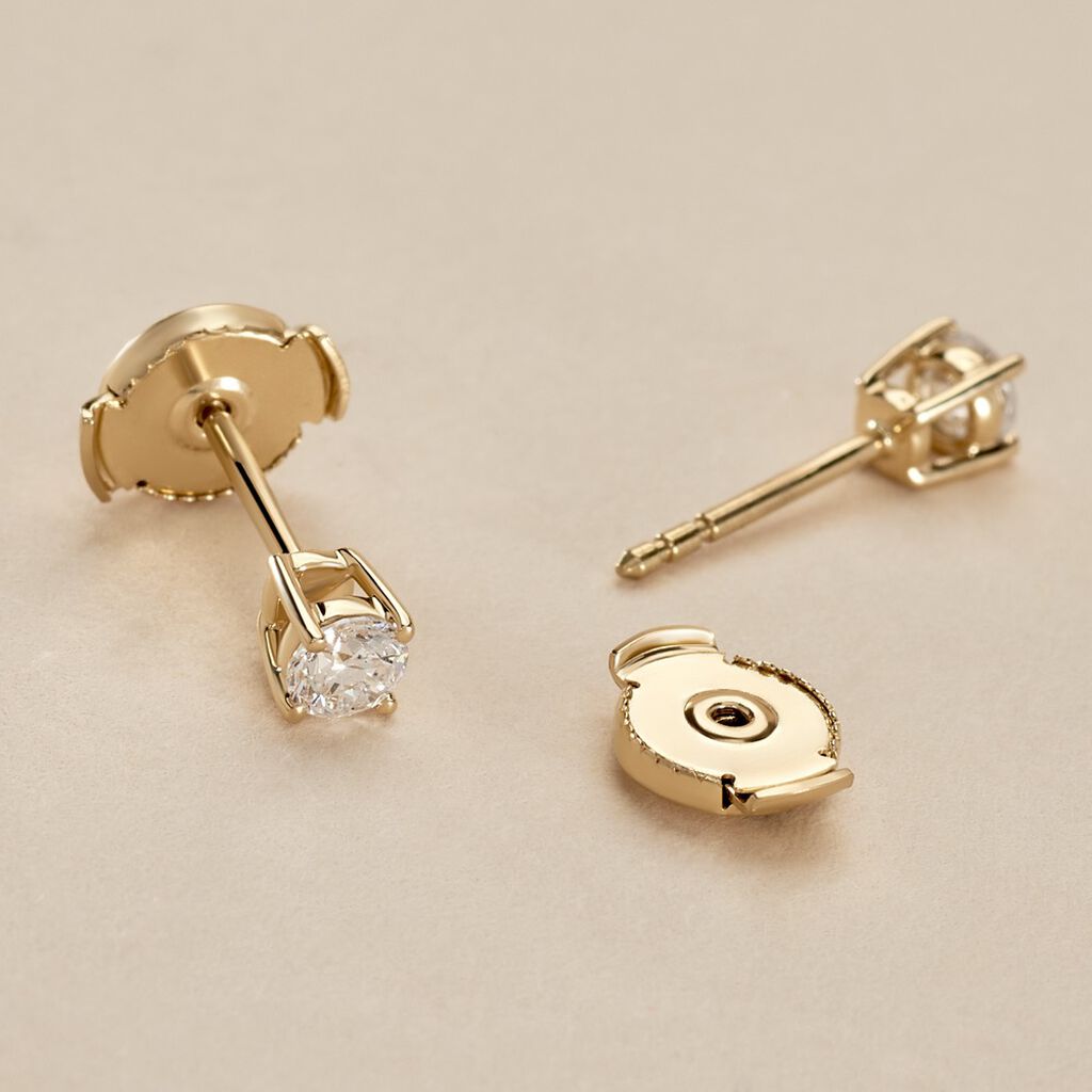 Boucles D'oreilles Puces Or Jaune Aphrodite Diamants - Clous d'oreilles Femme | Histoire d’Or