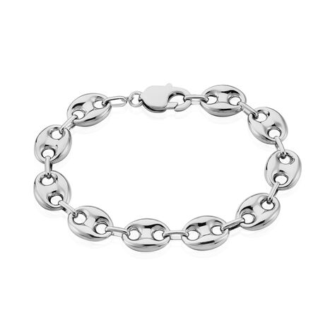 Bracelet Carrus Maille Grain De Cafe Argent Blanc - Bracelets chaîne Homme | Histoire d’Or
