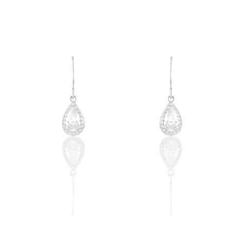 Boucles D'oreilles Pendantes Perce-neige Argent  Oxyde De Zirconium - Boucles d'oreilles fantaisie Femme | Histoire d’Or