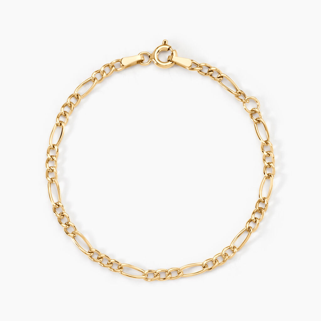 Bracelet Esma Maille Alternee 1/3 Or Jaune - Bracelets Communion Enfant | Histoire d&rsquo;Or