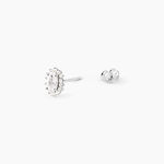 Boucles D'Oreilles Puces Liz Argent Blanc Oxyde De Zirconium - Boucles d'oreilles empierr&eacute;es Femme | Histoire d&rsquo;Or
