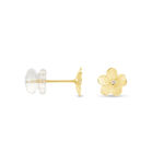 Boucles D'oreilles Puces Sakura Love Or Jaune Oxyde De Zirconium - Clous d'oreilles Femme | Histoire d&rsquo;Or