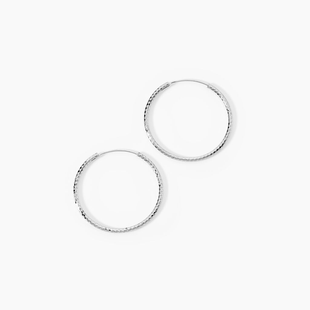 Cr&eacute;oles Argent Blanc Agathe - Boucles d'oreilles cr&eacute;oles Femme | Histoire d&rsquo;Or
