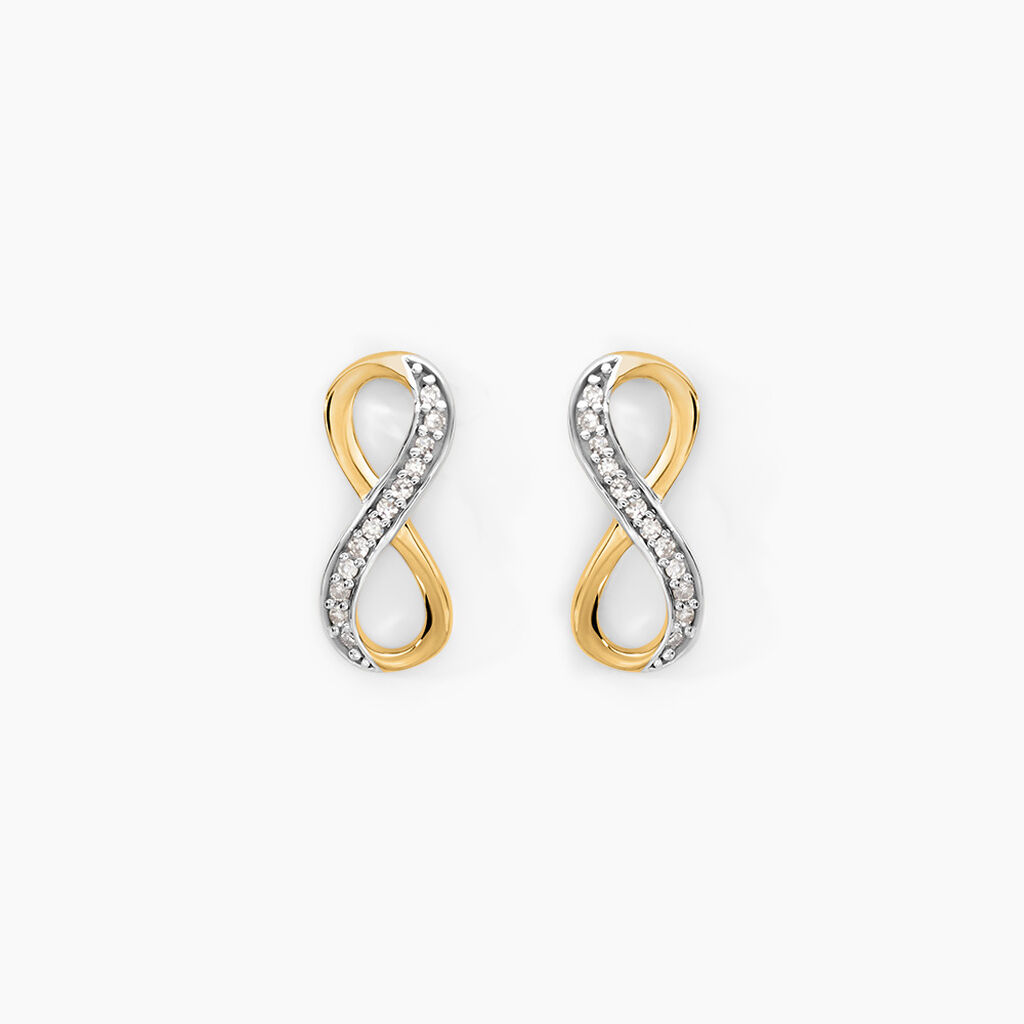 Boucles D'oreilles Puces Chacha Or Jaune Diamant - Clous d'oreilles Femme | Histoire d&rsquo;Or