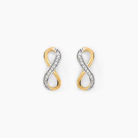Boucles D'oreilles Puces Chacha Or Jaune Diamant - Clous d'oreilles Femme | Histoire d&rsquo;Or