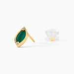 Boucles D'Oreilles Puces Chelo Or Jaune Malachite Oxyde De Zirconium - Clous d'oreilles Femme | Histoire d&rsquo;Or