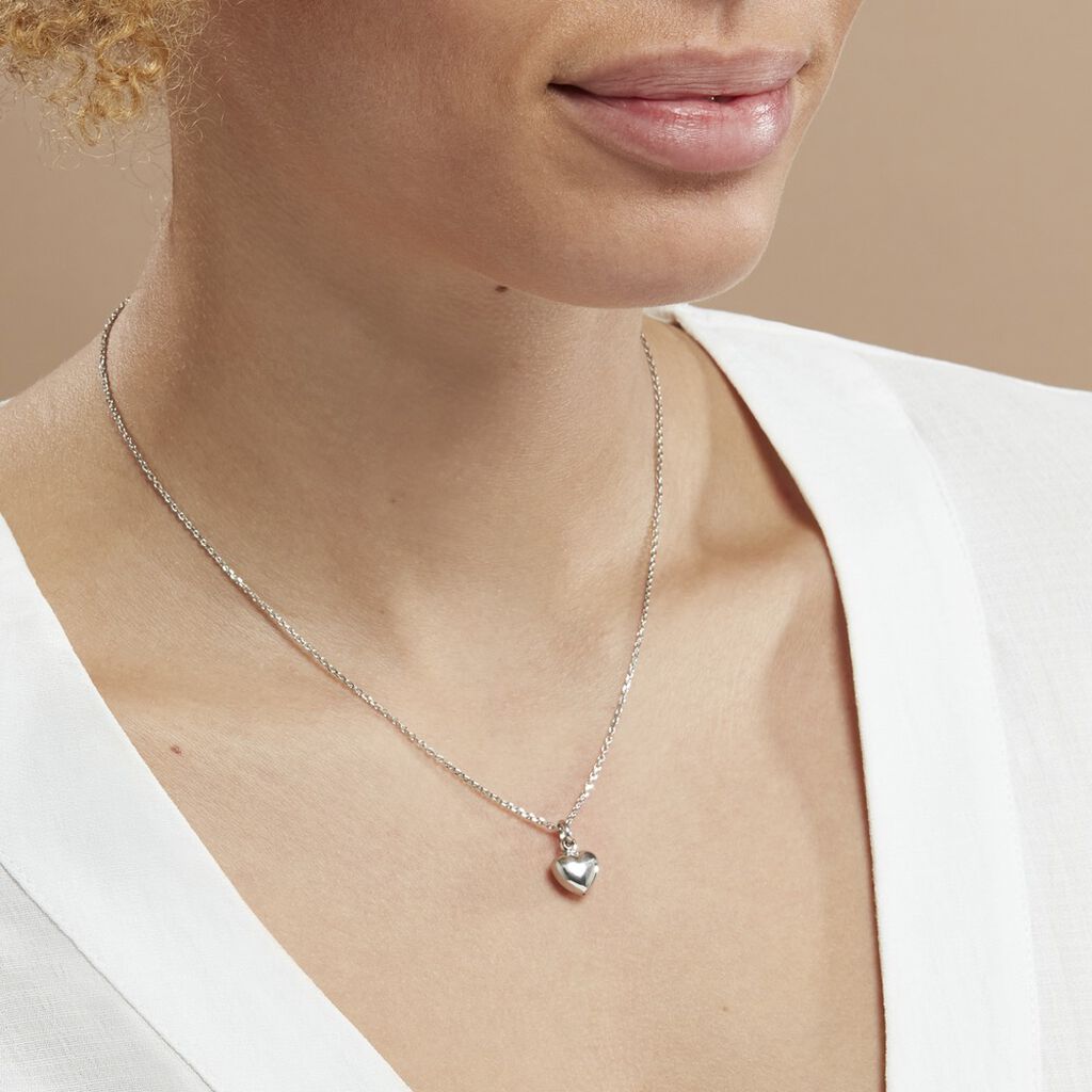 Collier Barbara Argent Blanc - Colliers Coeur Femme | Histoire d’Or