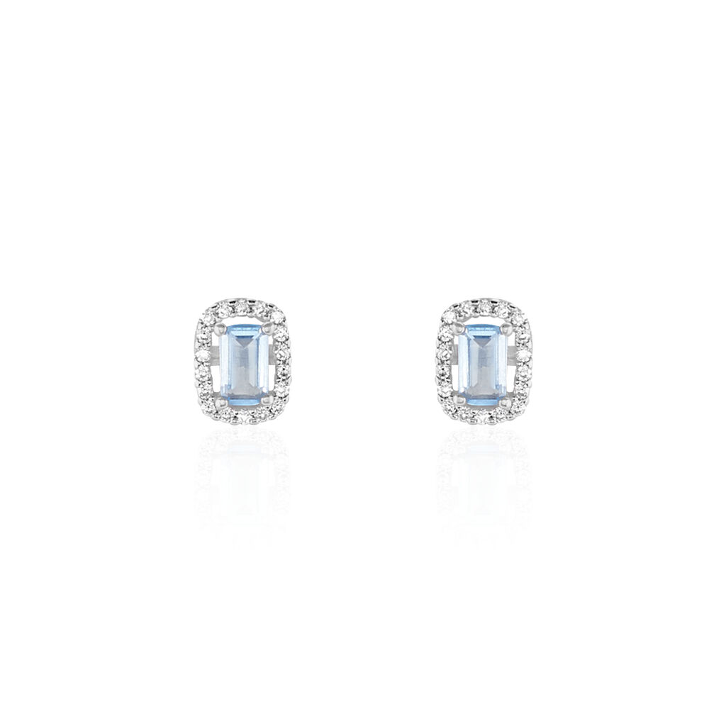 Boucles D'oreilles Puces Aladin Argent Blanc Oxyde De Zirconium - Boucles d'oreilles fantaisie Femme | Histoire d’Or
