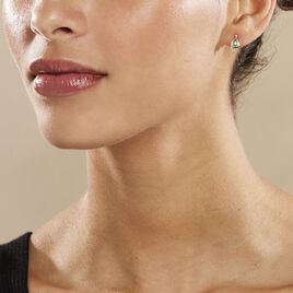 Boucles D'oreilles Puces Sagesse Or Jaune Emeraude Et Diamant - Clous d'oreilles Femme | Histoire d’Or