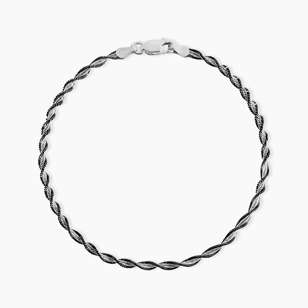 Bracelet Abie Torsade Argent Bicolore - Bracelets cha&icirc;ne Femme | Histoire d&rsquo;Or