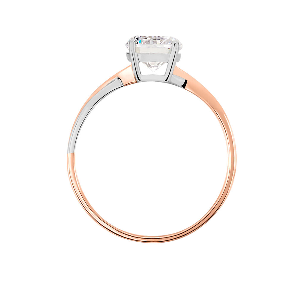 Bague Solitaire Micheline Or Bicolore Oxyde De Zirconium - Bagues solitaires Femme | Histoire d&rsquo;Or