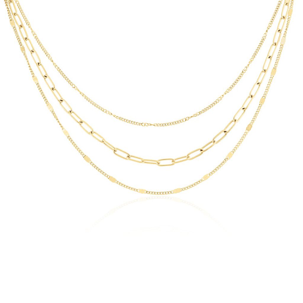 Collier Abiel Acier Doré - Colliers doubles et triples chaînes Femme | Histoire d’Or