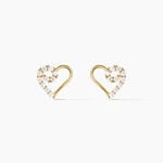 Boucles D'oreilles Puces Daria C&oelig;ur Or Jaune Oxyde De Zirconium - Clous d'oreilles Femme | Histoire d&rsquo;Or