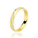 Alliance Strie Fantaisie Demi Jonc Classique Or Bicolore