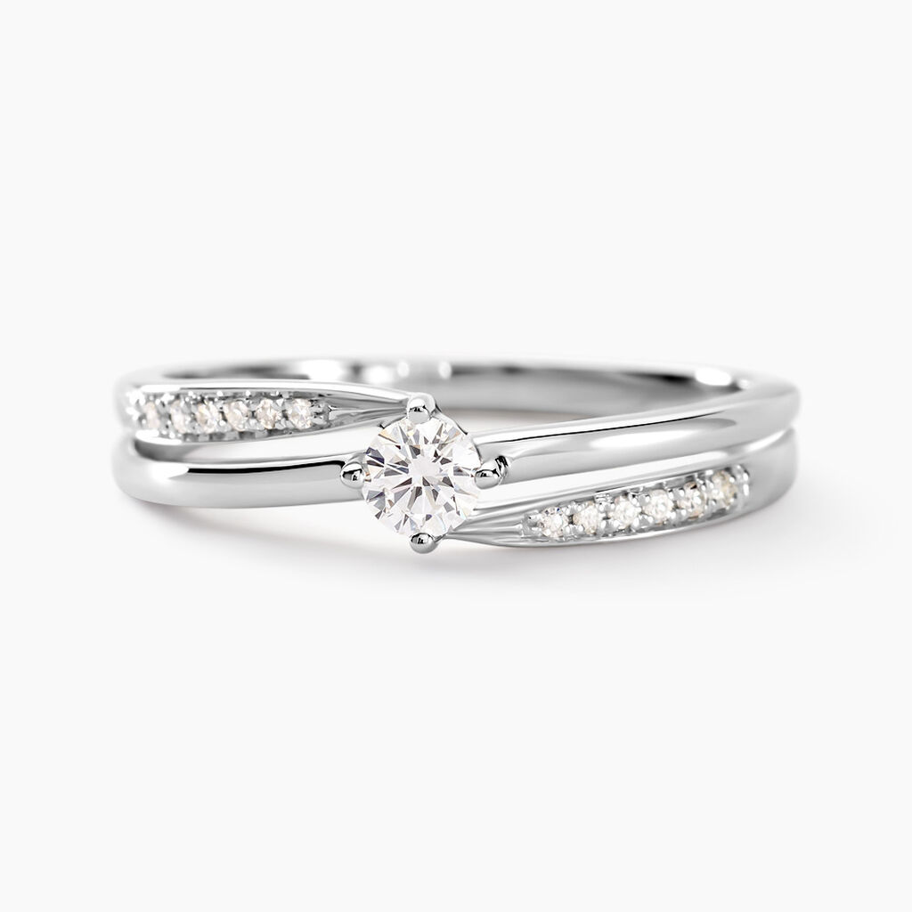 Bague Selene Or Blanc Diamant - Bagues solitaires Femme | Histoire d’Or