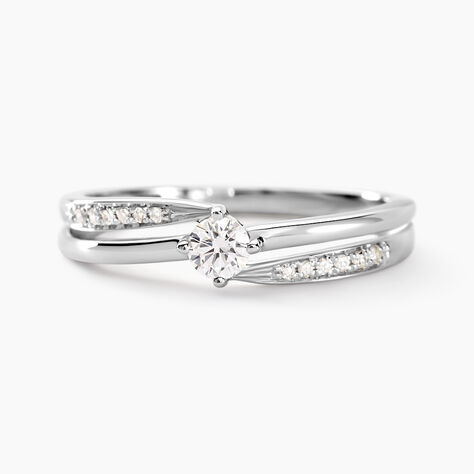 Bague Selene Or Blanc Diamant - Bagues solitaires Femme | Histoire d’Or