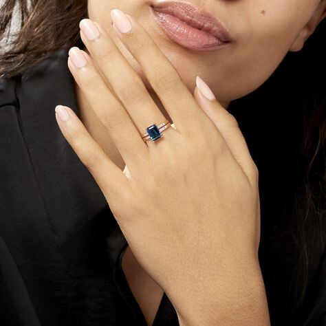 Bague Noee Or Rose Topaze Et Oxyde De Zirconium - Bagues solitaires Femme | Histoire d’Or