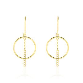 Boucles D'oreilles Pendantes Or Jaune Guda Oxyde De Zirconium - Boucles d'oreilles pendantes Femme | Histoire d’Or