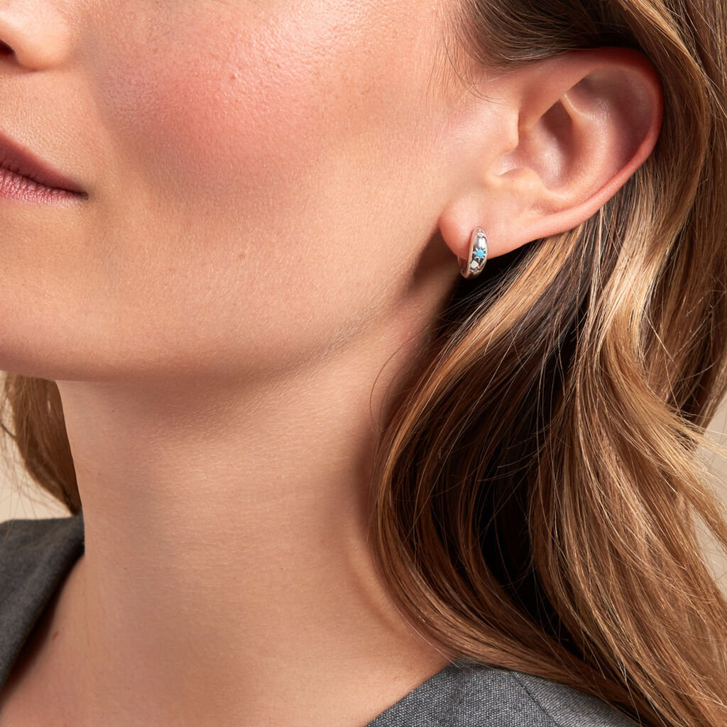 Créoles Ocean Argent Blanc Oxyde De Zirconium - Boucles d'oreilles créoles Femme | Histoire d’Or