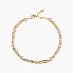 Bracelet Plaqu&eacute; Or Epilobe Oxydes De Zirconium - Bracelets Femme | Histoire d&rsquo;Or