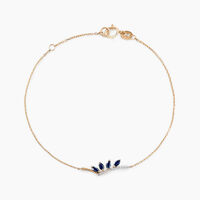 Bracelet Navette Or Jaune Saphir Diamant