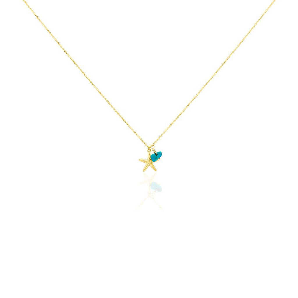 Collier Under The Sea Or Jaune Turquoise - Colliers Femme | Histoire d&rsquo;Or