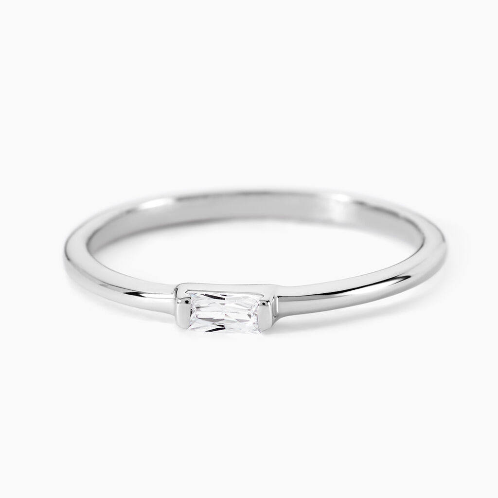 Bague Manuelita Argent Blanc Oxyde De Zirconium - Bagues solitaires Femme | Histoire d&rsquo;Or