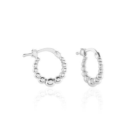 Créoles Sofia Argent Blanc - Boucles d'oreilles créoles Femme | Histoire d’Or