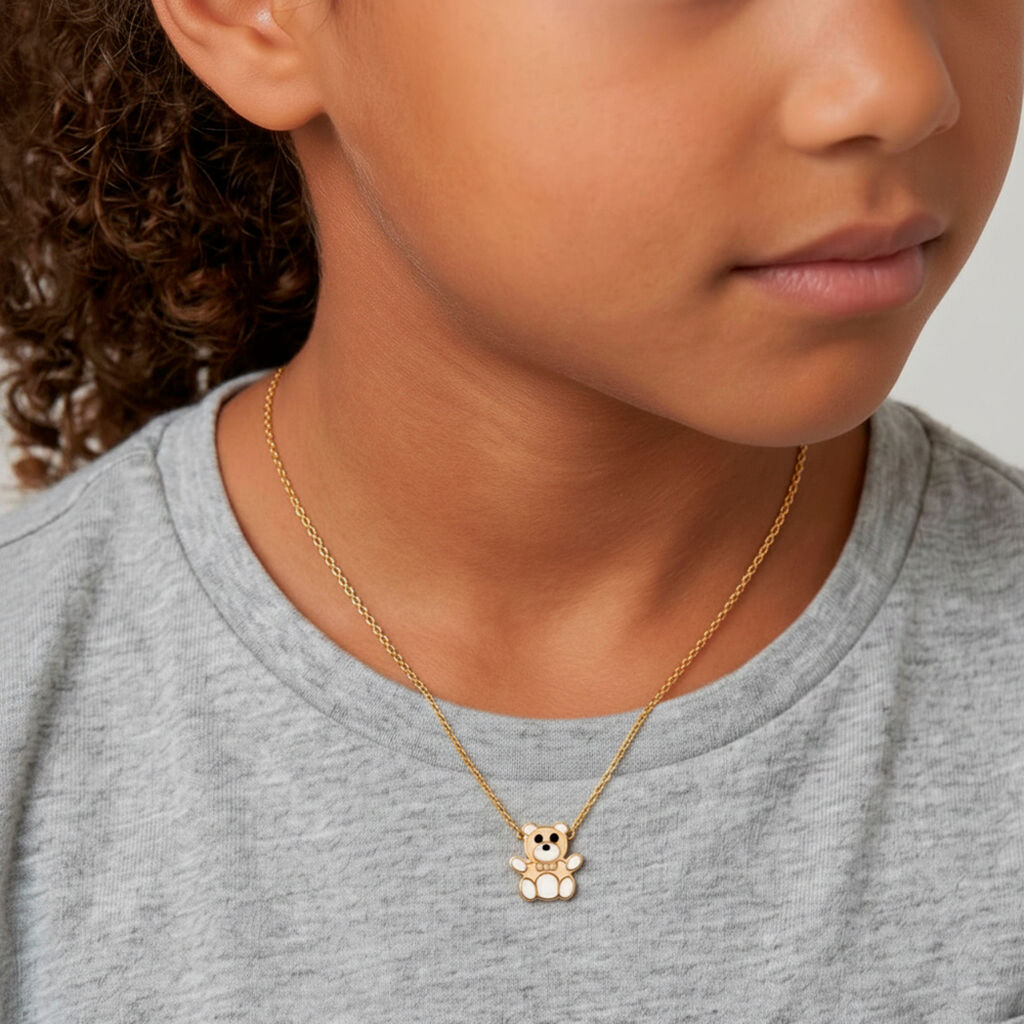 Collier Mae Ourson Or Jaune - Bijoux sans pierre Enfant | Histoire d&rsquo;Or