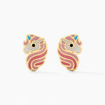 Boucles D'oreilles Puces Pivoina Or Jaune Oxyde De Zirconium - Clous d'oreilles Enfant | Histoire d&rsquo;Or