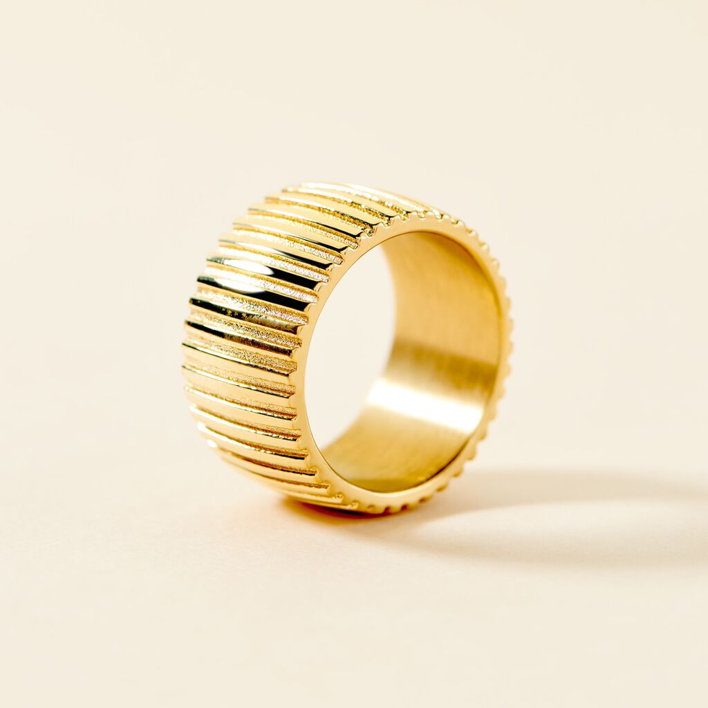 Bague Sicily Acier Dor&eacute; - Bagues fantaisie Femme | Histoire d&rsquo;Or