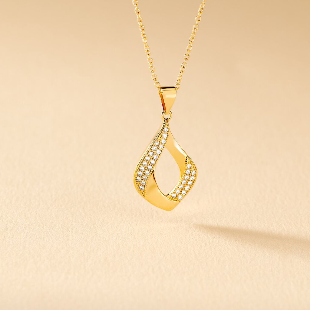Collier Mai-lee Plaqu&eacute; Or Jaune Oxyde De Zirconium - Colliers Femme | Histoire d&rsquo;Or