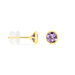 Boucles D'oreilles Puces Parmeclos Or Jaune Amethyste - Clous d'oreilles Femme | Histoire d’Or