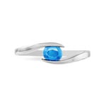 Bague Camilia Or Blanc Topaze - Bagues solitaires Femme | Histoire d&rsquo;Or