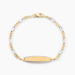 Bracelet Identit&eacute; Bartolomee Maille Alternee 1/3 Or Bicolore - Bracelets Communion Enfant | Histoire d&rsquo;Or