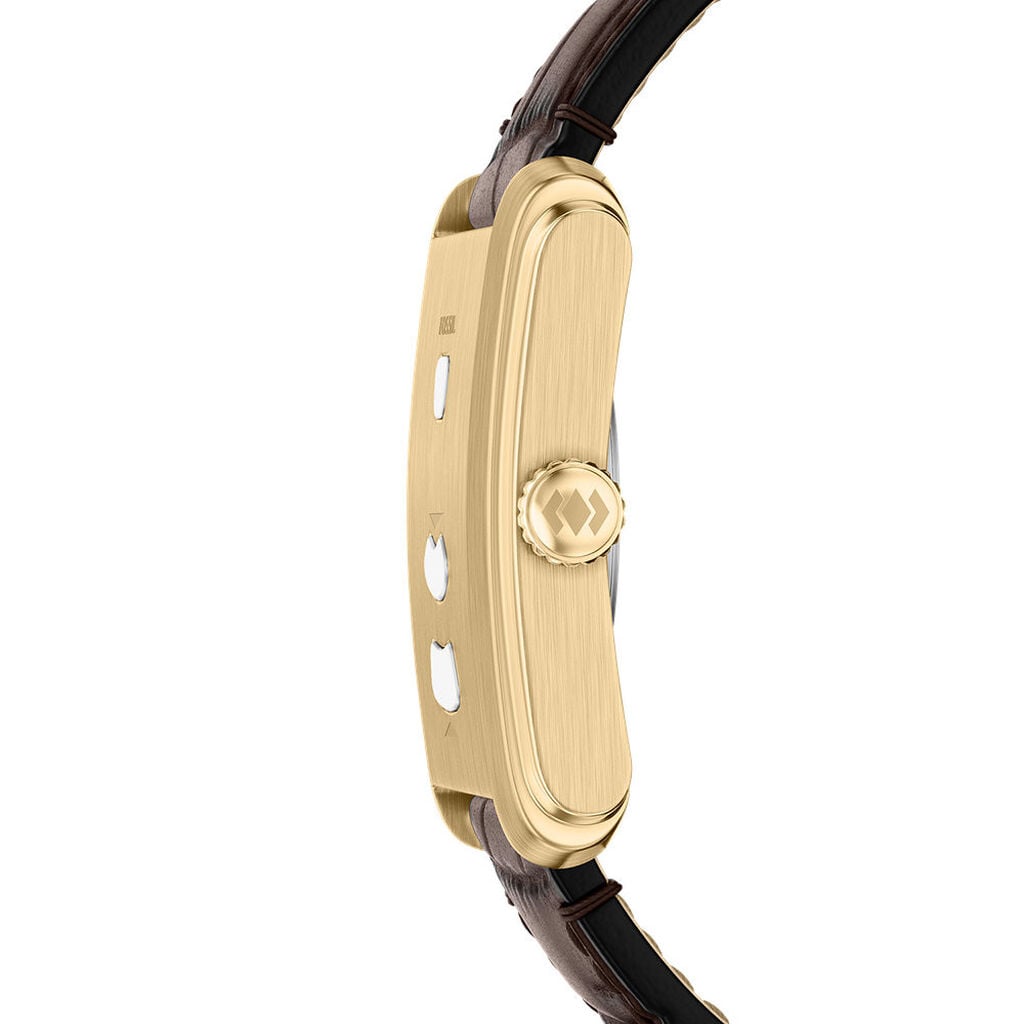 Montre Fossil Carraway Jumping Hour Dor&eacute; - Montres &eacute;tanches Homme | Histoire d&rsquo;Or
