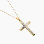 Pendentif Benny Croix Ciselee Or Bicolore - Pendentifs Communion Femme | Histoire d&rsquo;Or