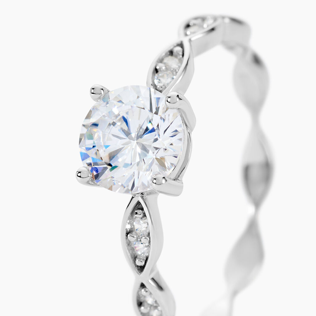 Bague Argent Blanc Kurt Oxyde De Zirconium - Bagues solitaires Femme | Histoire d&rsquo;Or