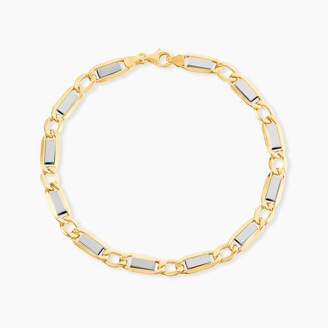 Bracelet Danae Plaquette Or Bicolore - Bracelets chaîne Homme | Histoire d’Or