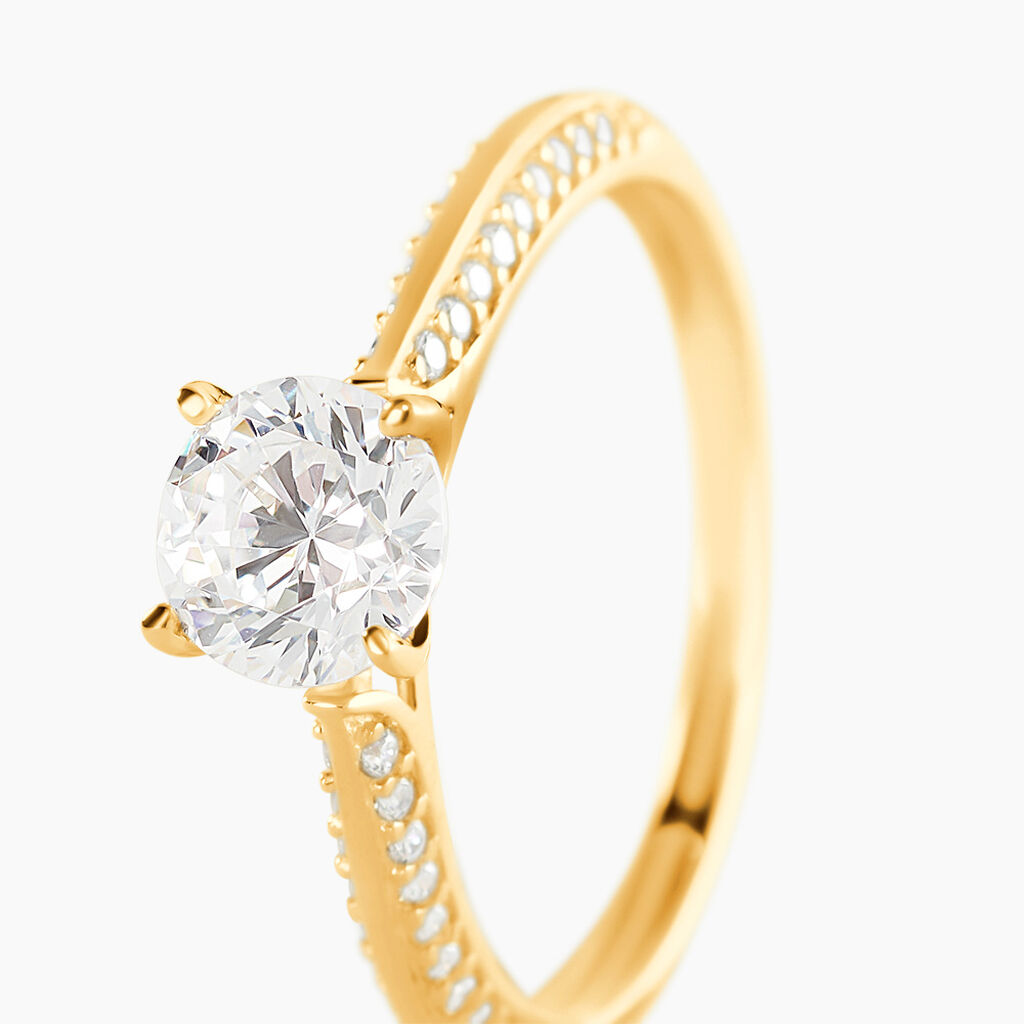 Bague Solitaire Veronique-marie Or Jaune Oxyde De Zirconium - Bagues solitaires Femme | Histoire d&rsquo;Or