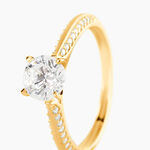 Bague Solitaire Veronique-marie Or Jaune Oxyde De Zirconium - Bagues solitaires Femme | Histoire d&rsquo;Or