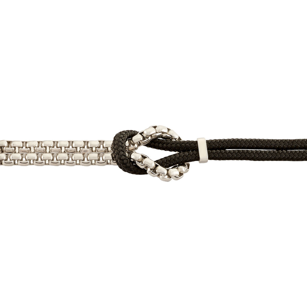 Bracelet Thymeo Acier Blanc - Bracelets cordon Homme | Histoire d’Or