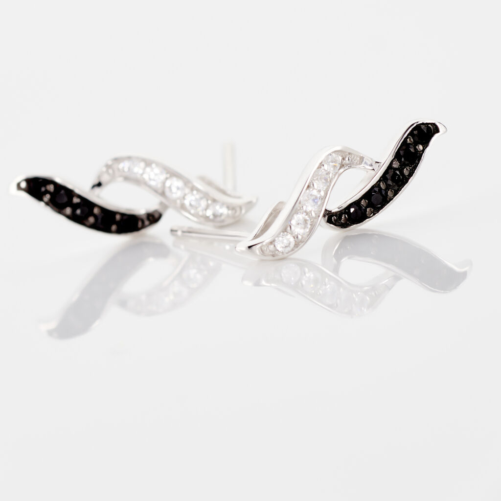 Boucles D'oreilles Pendantes Sylvie Argent Blanc Oxyde De Zirconium - Boucles d'oreilles fantaisie Femme | Histoire d&rsquo;Or