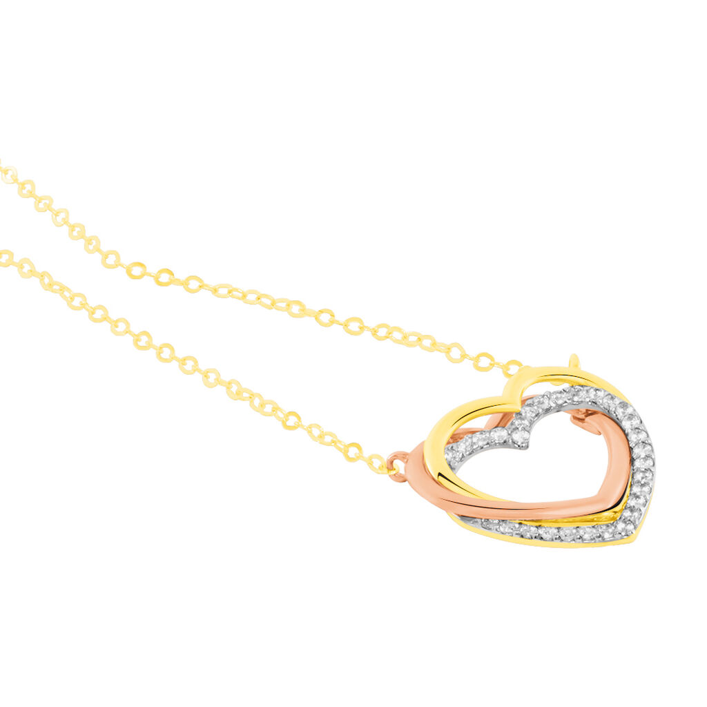 Collier Anthime Or Tricolore Oxydes De Zirconium - Colliers Famille | Histoire d’Or