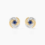 Boucles D'oreilles Puces Potentille Or Jaune Saphir - Clous d'oreilles Femme | Histoire d&rsquo;Or