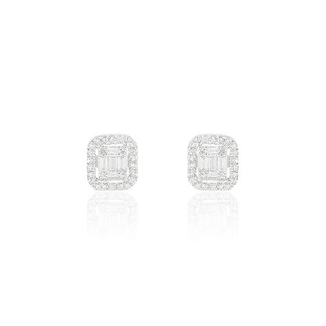 Boucles D'oreilles Puces Collection 1986 Or Blanc Diamant - Clous d'oreilles Femme | Histoire d’Or