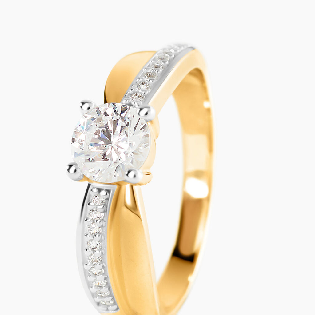 Bague Solitaire Raska Or Jaune Oxyde De Zirconium - Bagues solitaires Femme | Histoire d&rsquo;Or
